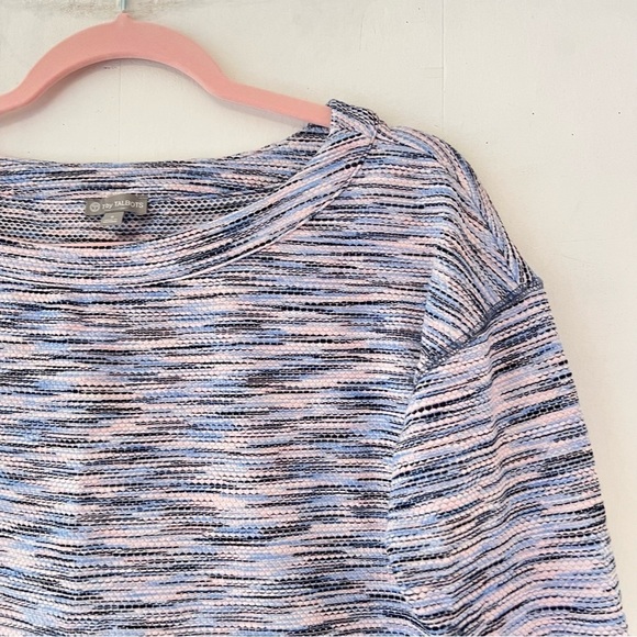 T by Talbots Space Dye Waffle-Knit Pullover 3/4 Sleeve Top Size S - Picture 3 of 11